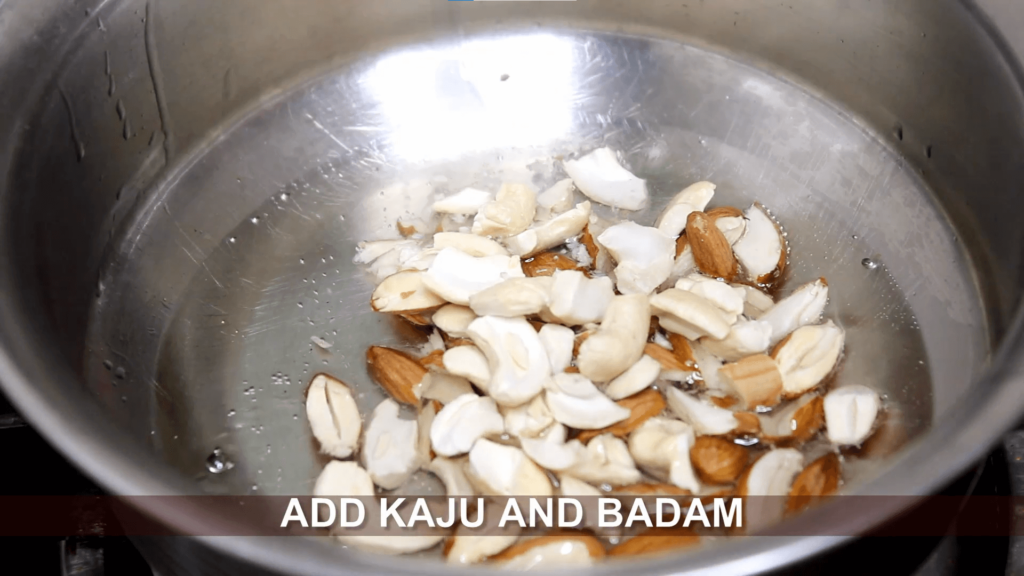 Gajar ka halwa - add few cashews and almonds