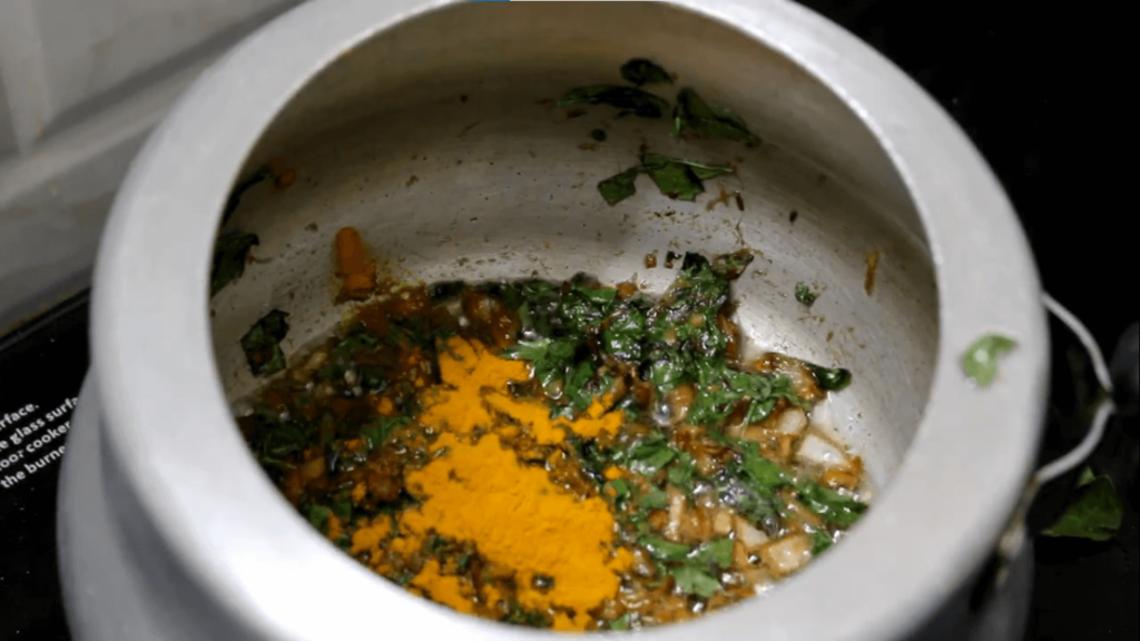 Mutton Curry Recipe - Add 1 table spoon of turmeric