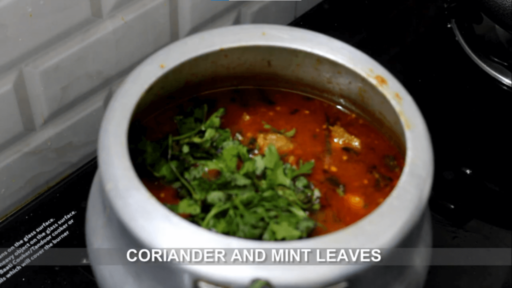 Mutton Curry Recipe - Add fresh mint and coriander leaves