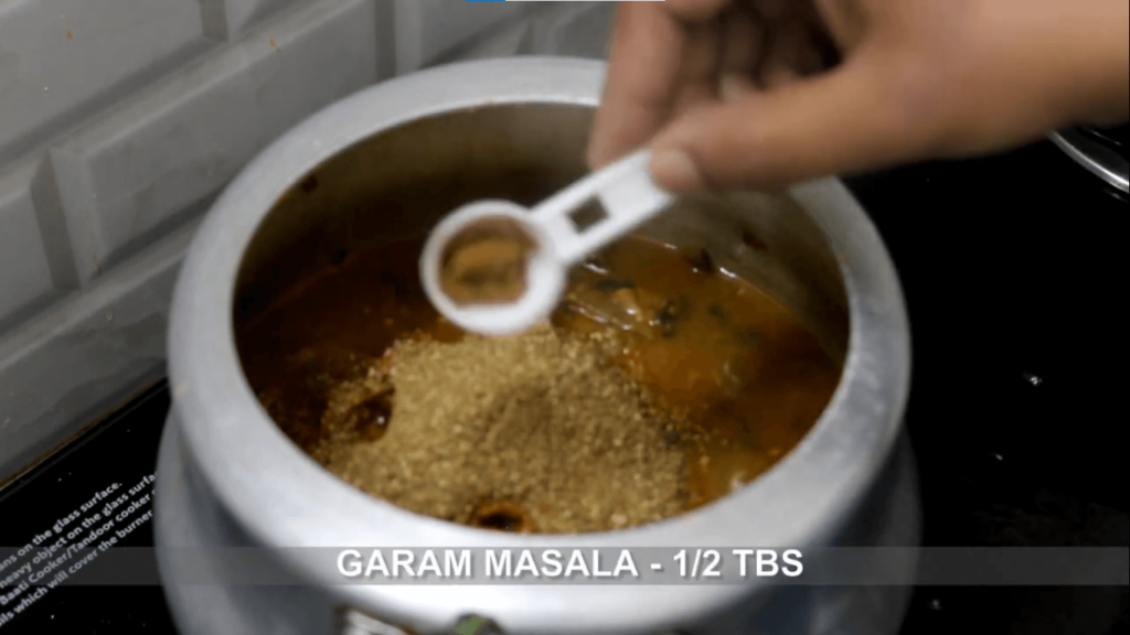 Mutton Curry Recipe - Add half table spoon of garam masala powder