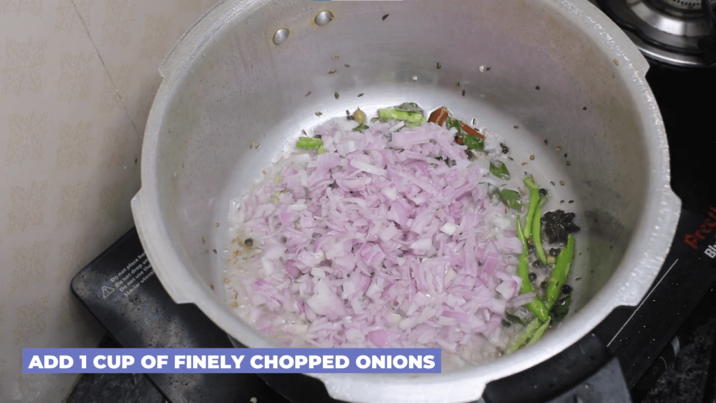 Punjabi Chana Masala - Add 1 cup of finely chopped onions