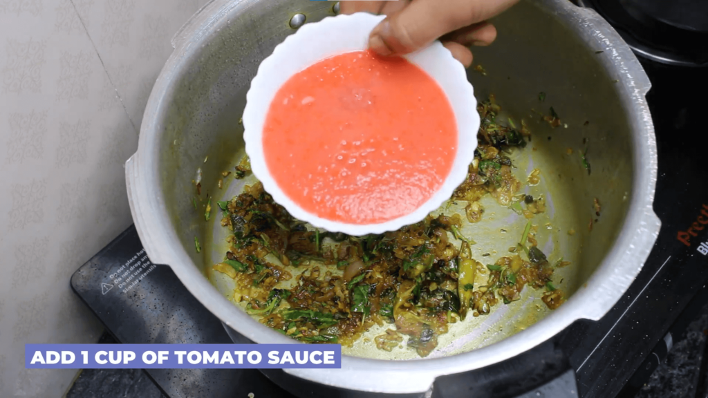 Punjabi Chana Masala - Add 1 cup of tomato puree