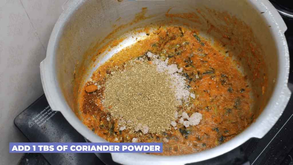 Punjabi Chana Masala - Add 1 tablespoon of coriander powder