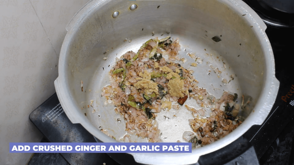 Punjabi Chana Masala - Add 1 tablespoon of crushed ginger and garlic paste