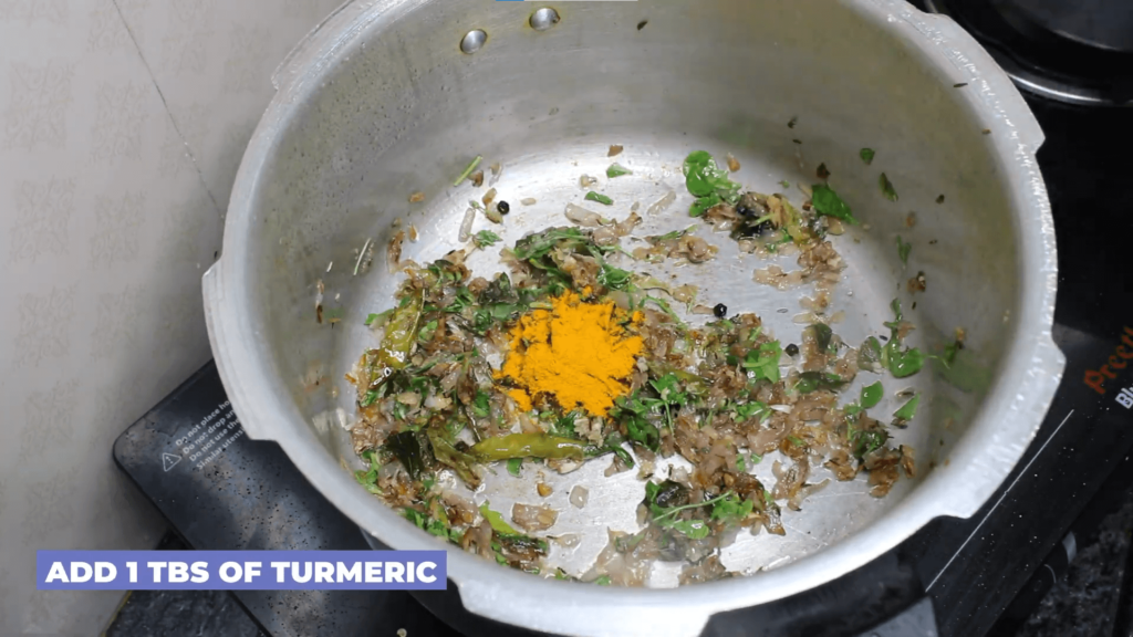 Punjabi Chana Masala - Add 1 tablespoon of turmeric