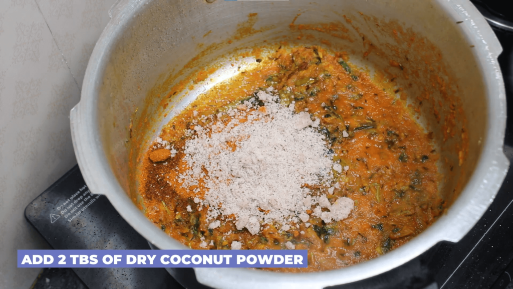 Punjabi Chana Masala - Add 2 tablespoons of dry coconut powder