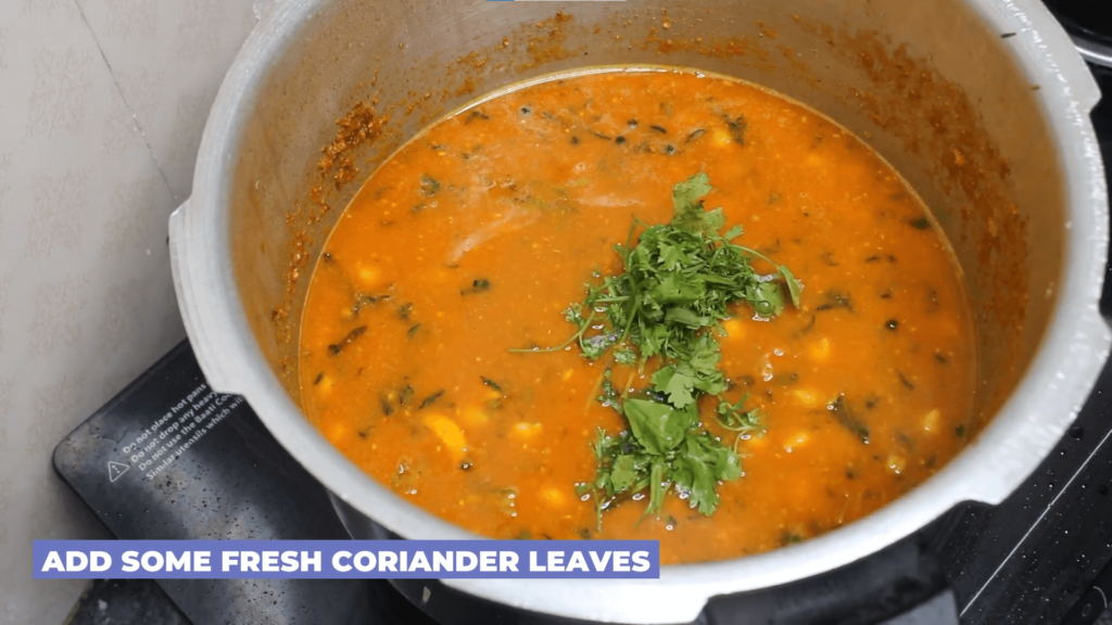 Punjabi Chana Masala - Add some fresh coriander leaves