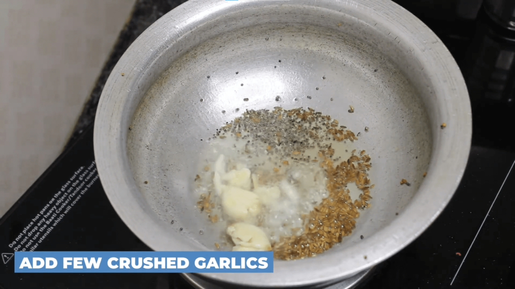 Tomato Rasam Without Dal - Add few crushed garlics