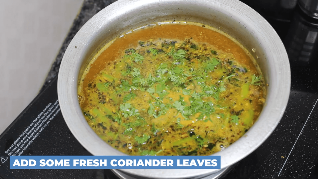 Tomato Rasam Without Dal - Add some fresh coriander leaves