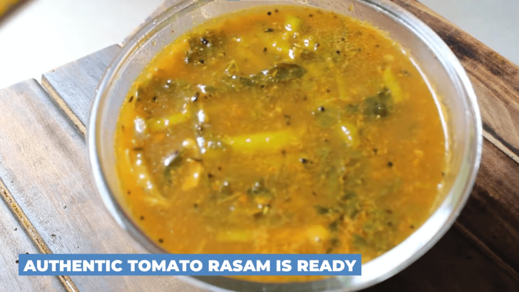 Tomato Rasam Without Dal is ready to serve